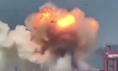 Spectacular images of an explosion on a container ship in a Chinese port, Magnate Daily