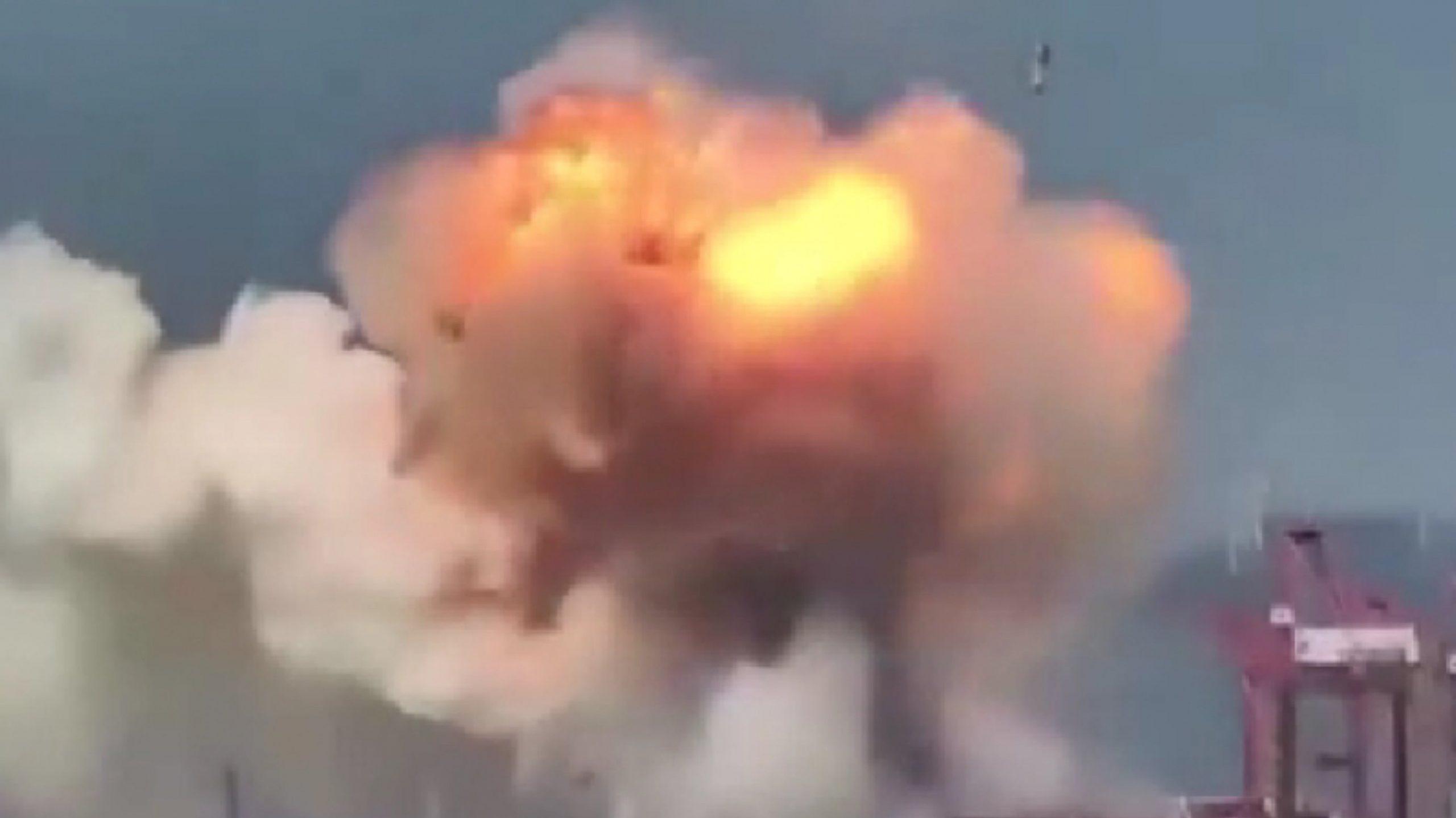 Spectacular images of an explosion on a container ship in a Chinese port, Magnate Daily